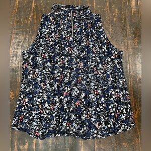 White House Black Market Choker style floral top for Spring/Summer